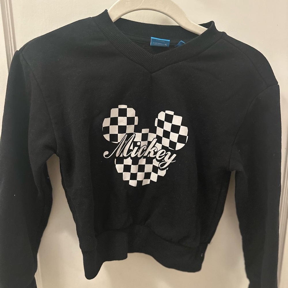 Disney Black and White Checkered Mickey Sweatshirt